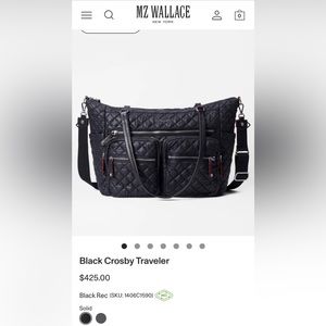 Brand New MZ Wallace Crosby Traveler Bag